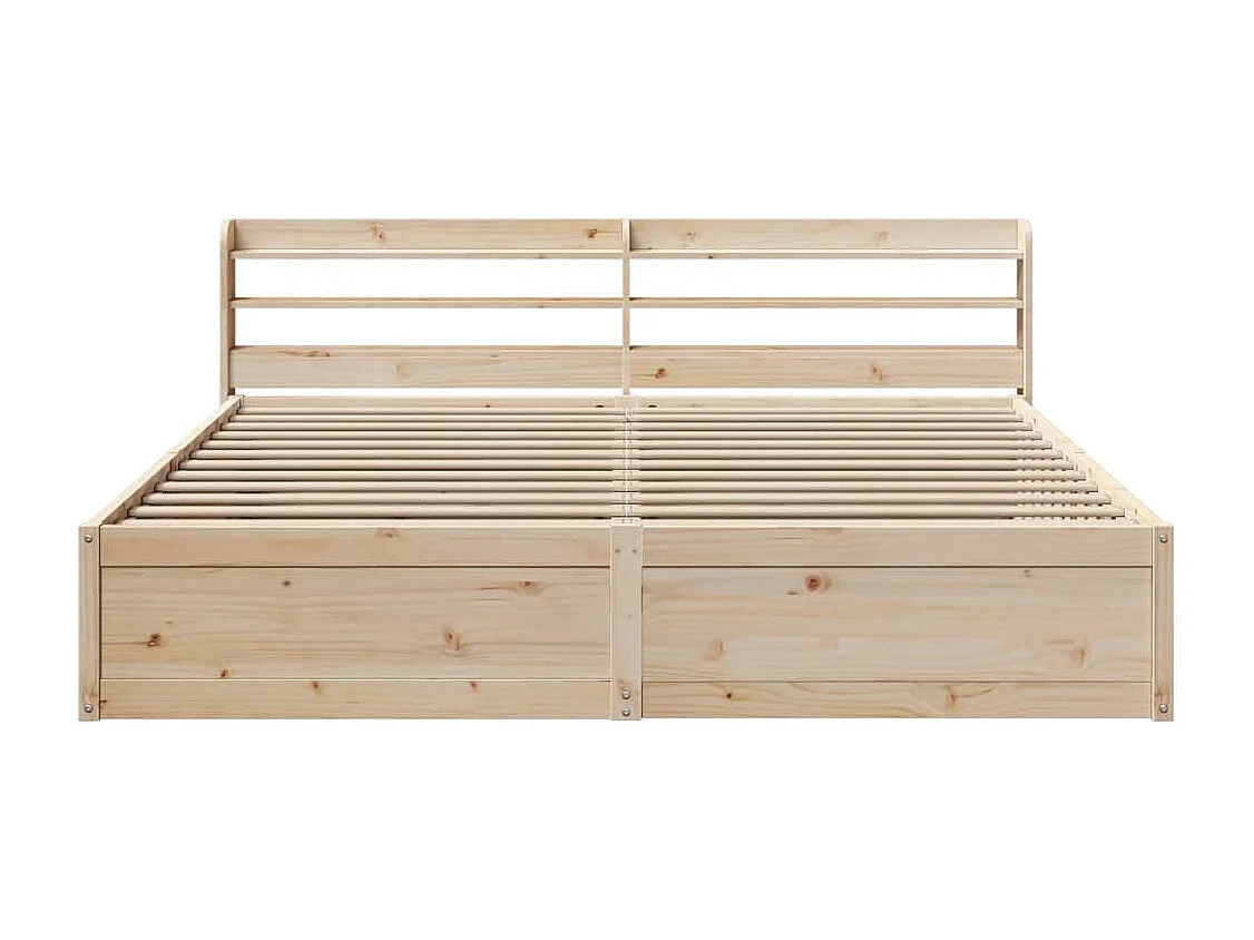 Estructura de cama con cabecero madera maciza pino 180x200 cm