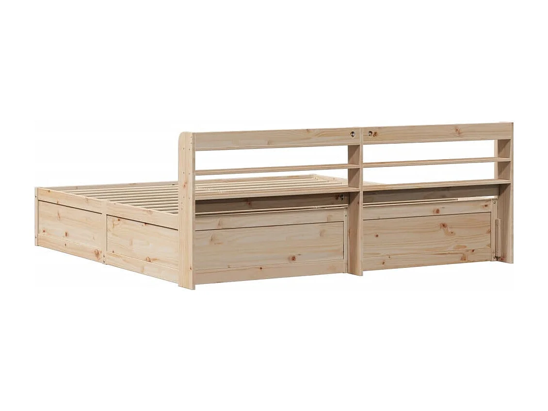 Estructura de cama con cabecero madera maciza pino 180x200 cm