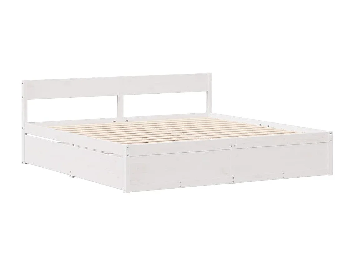 Estructura de cama sin colchón madera maciza de pino 160x200 cm