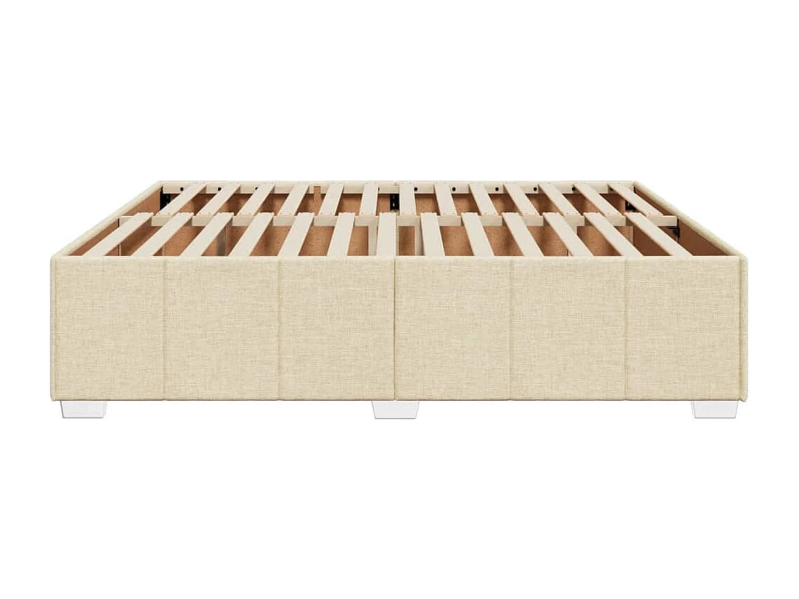Cadre de lit sans matelas crème 200x200 cm tissu