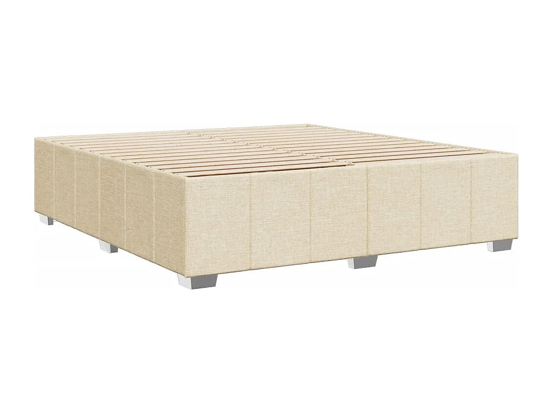 Cadre de lit sans matelas crème 200x200 cm tissu