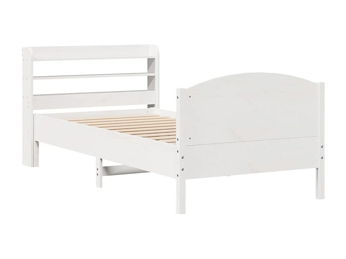 Cadre de lit sans matelas blanc 100x200 cm bois de pin massif