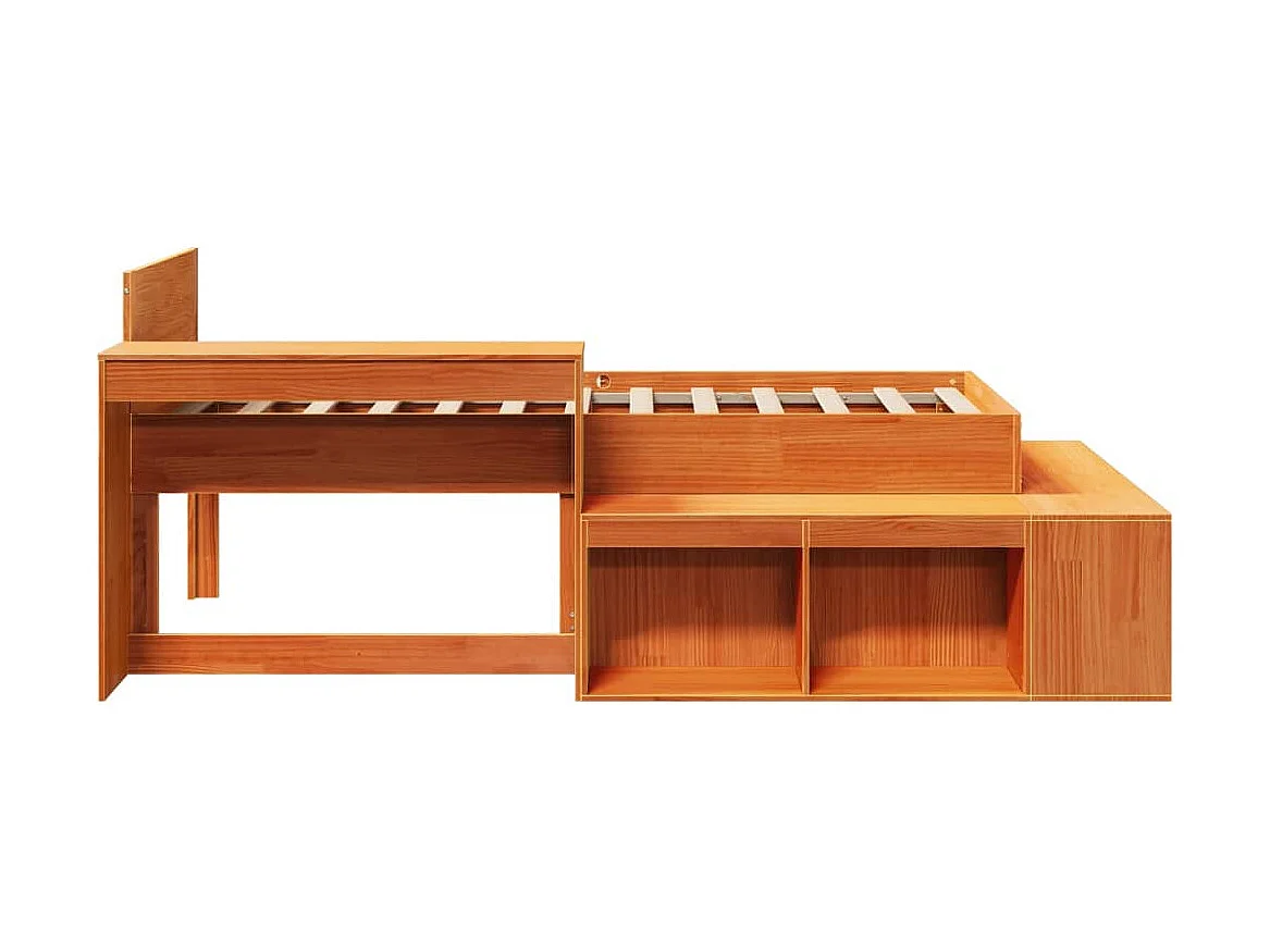 Cadre de lit sans matelas cire marron 75x190 cm bois pin massif