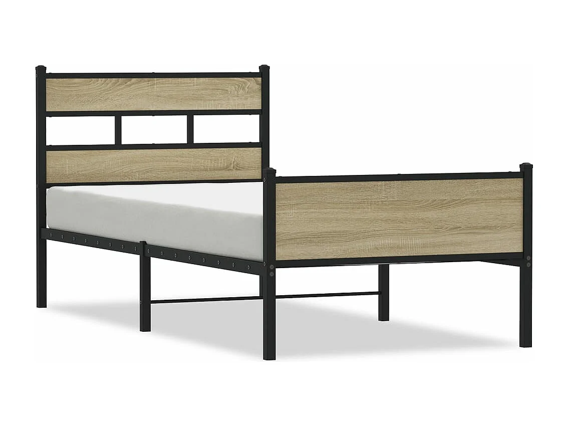 Estructura de cama sin colchón madera roble Sonoma 100x200 cm