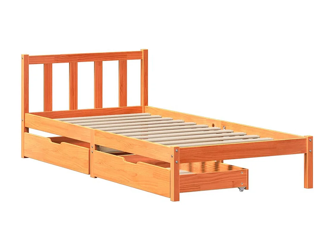 Estructura de cama sin colchón madera maciza marrón 90x190 cm
