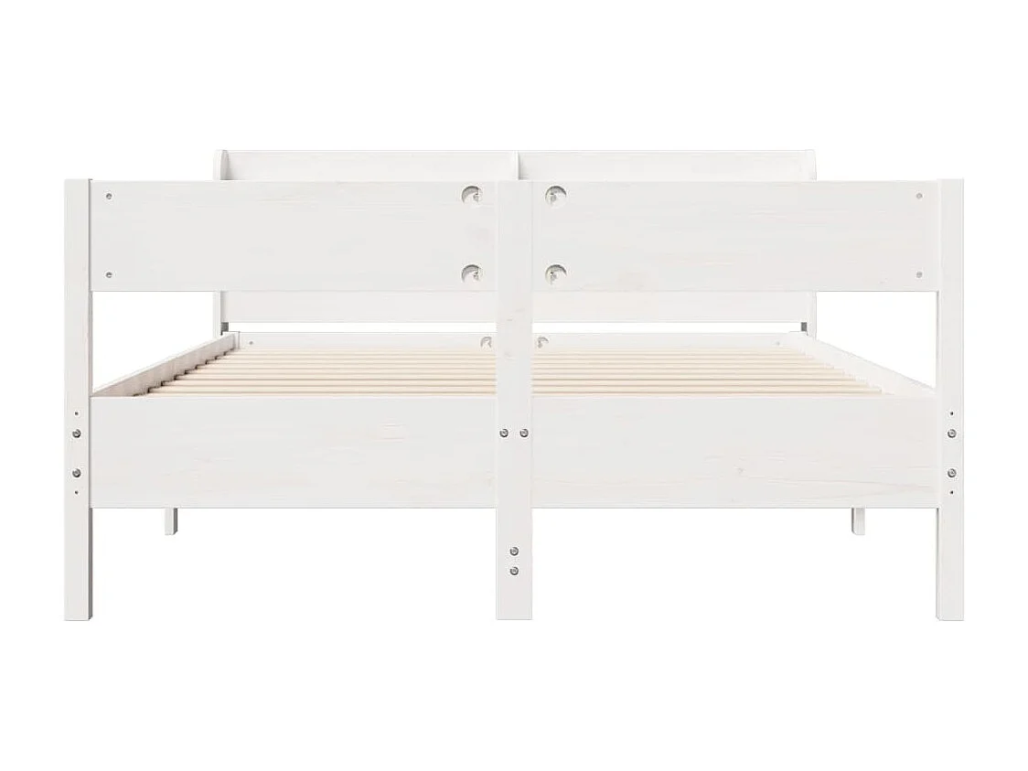 Estructura de cama sin colchón madera maciza blanca 120x190 cm