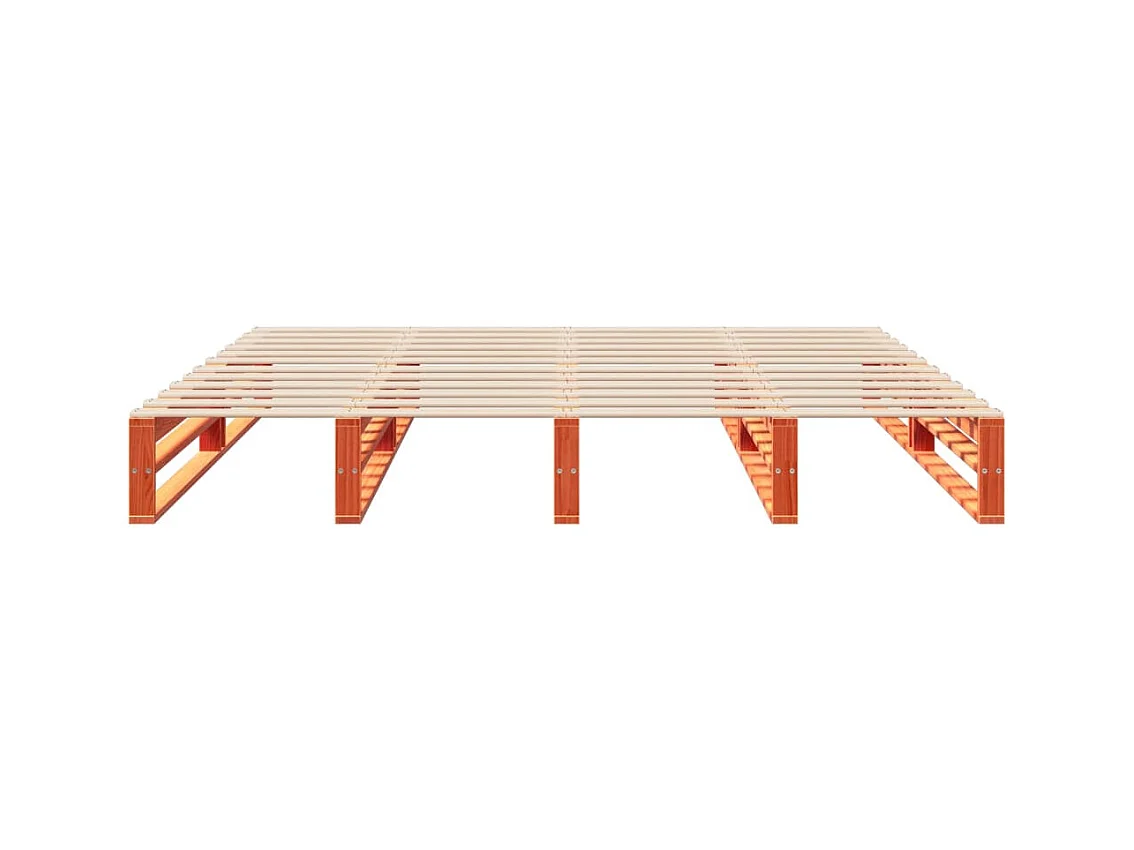 Cadre de lit sans matelas cire marron 180x200cm bois pin massif