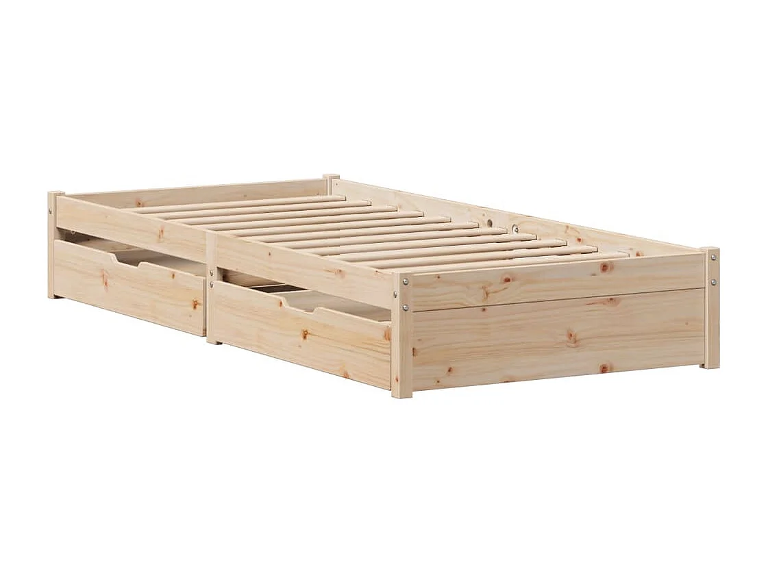 Estructura de cama sin colchón madera maciza de pino 90x190 cm