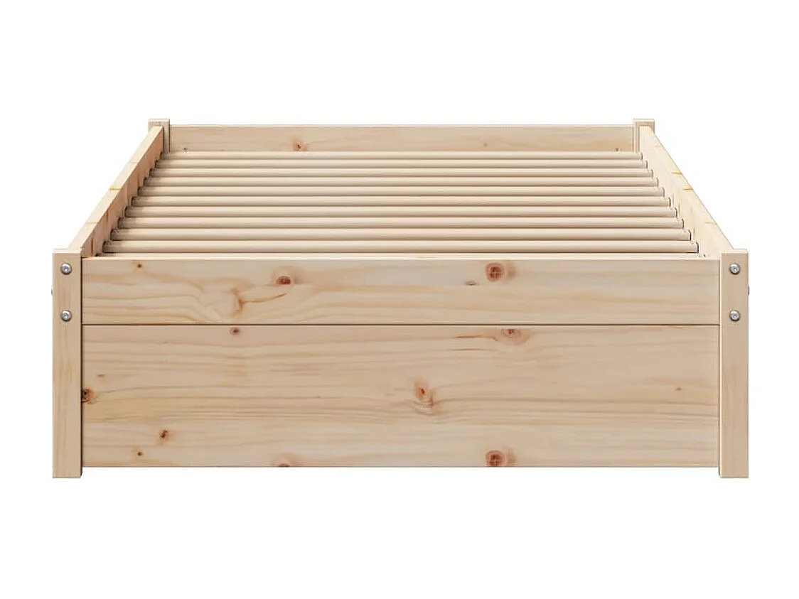 Estructura de cama sin colchón madera maciza de pino 90x190 cm