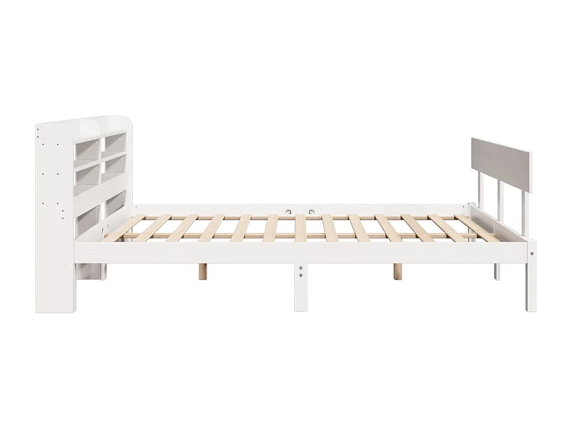 Cadre de lit sans matelas blanc 160x200 cm bois de pin massif