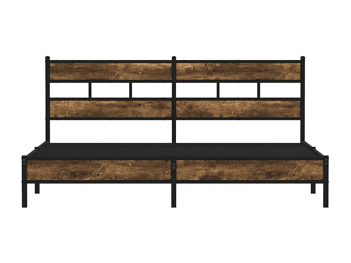 Estructura de cama sin colchón metal roble ahumado 180x200 cm