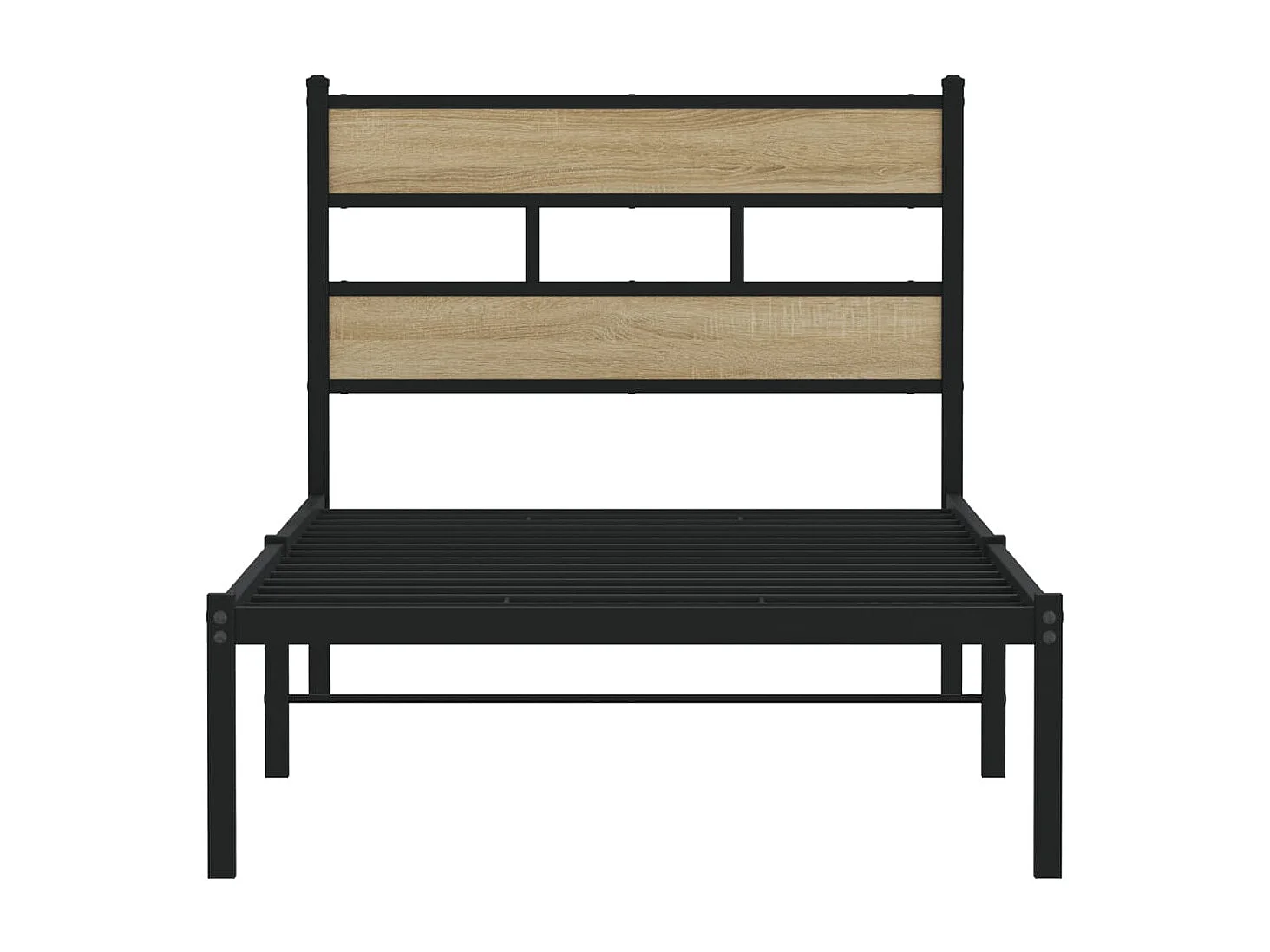 Cadre de lit en métal sans matelas chêne sonoma 90x200 cm