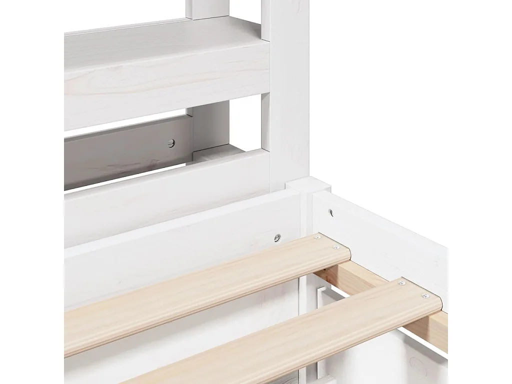 Estructura de cama sin colchón madera maciza blanca 75x190 cm