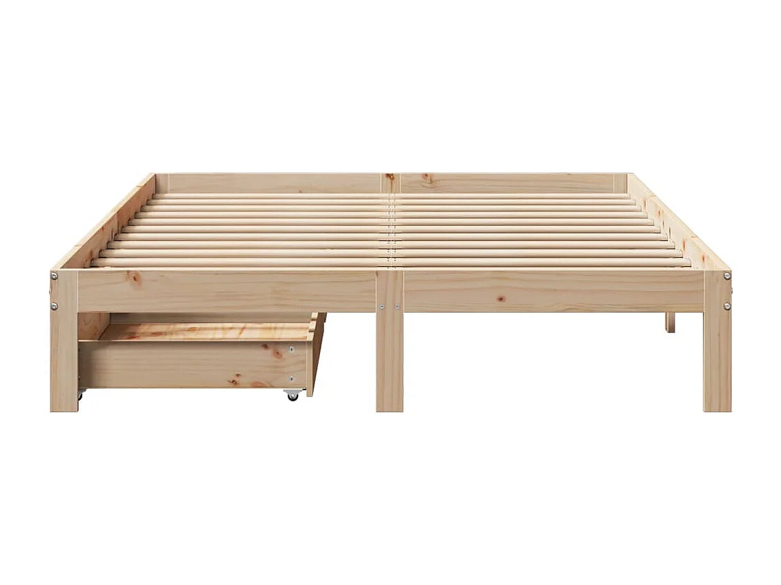 Estructura de cama con cajones madera maciza de pino 150x200cm