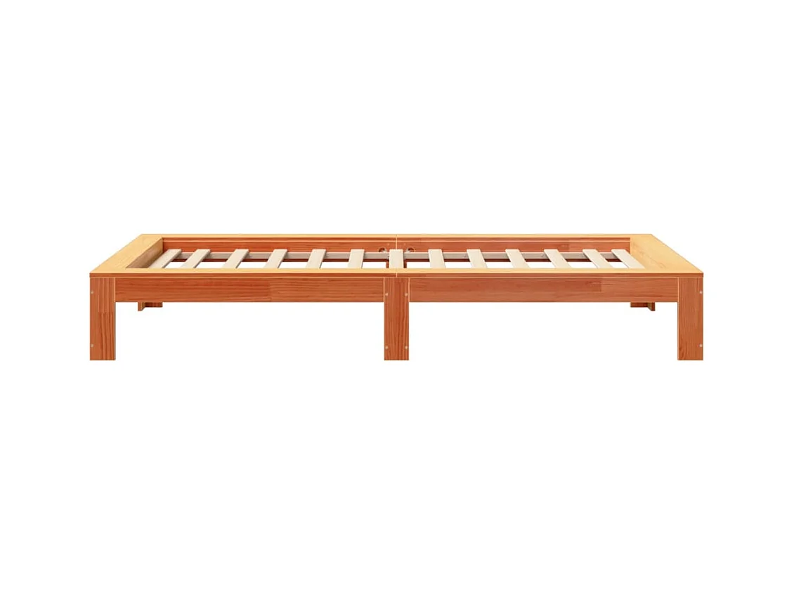 Cadre de lit sans matelas cire marron 90x200 cm bois pin massif