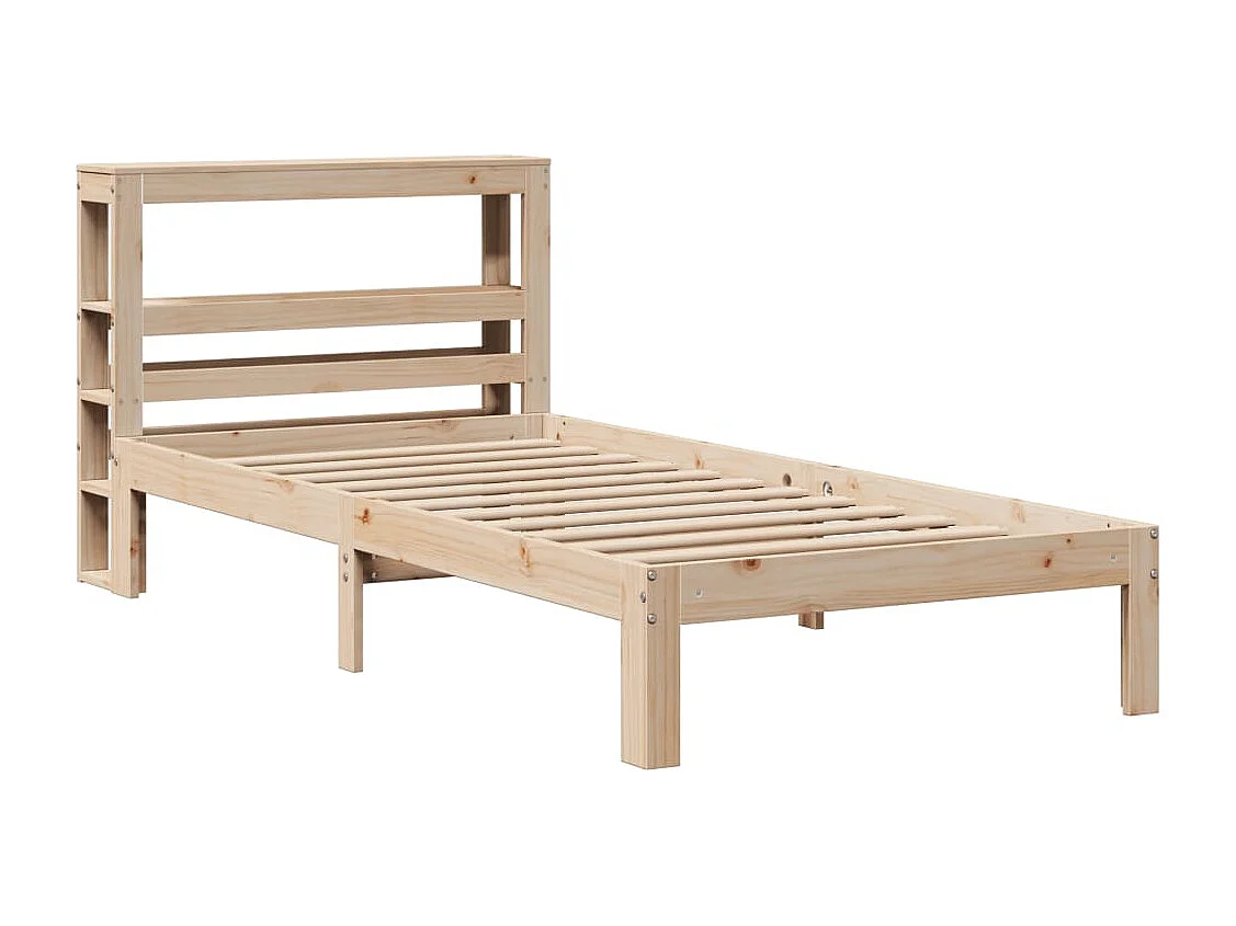 Estrutura de cama com cabeceira 90x200 cm pinho maciço