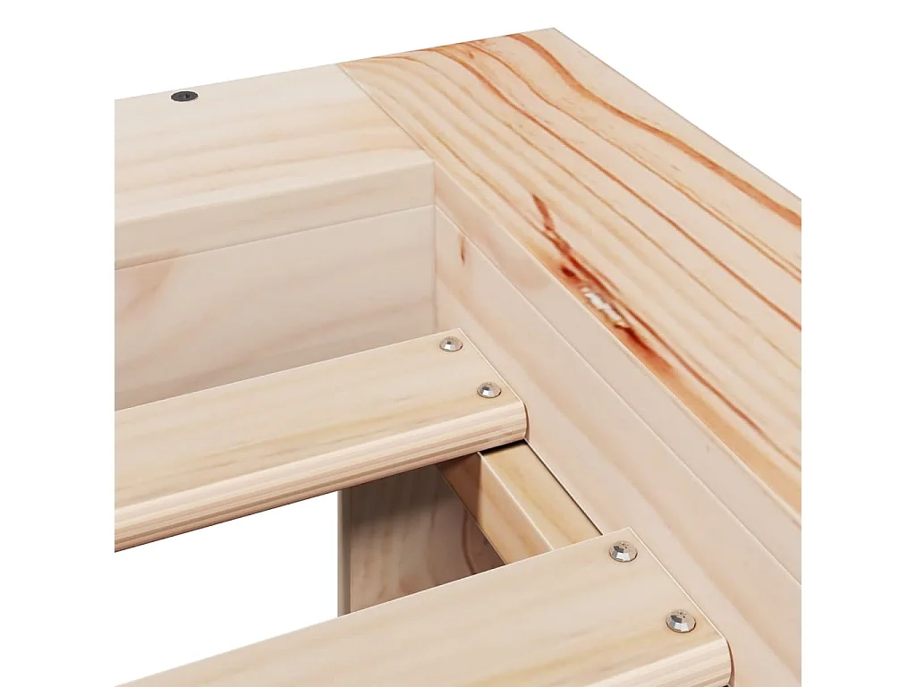 Estructura de cama sin colchón madera maciza de pino 90x200 cm