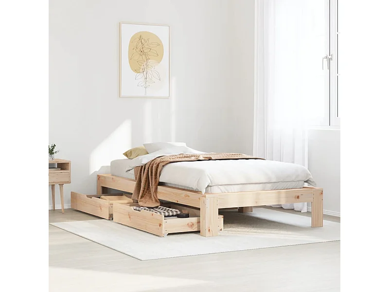 Cadre de lit sans matelas 90x200 cm bois de pin massif