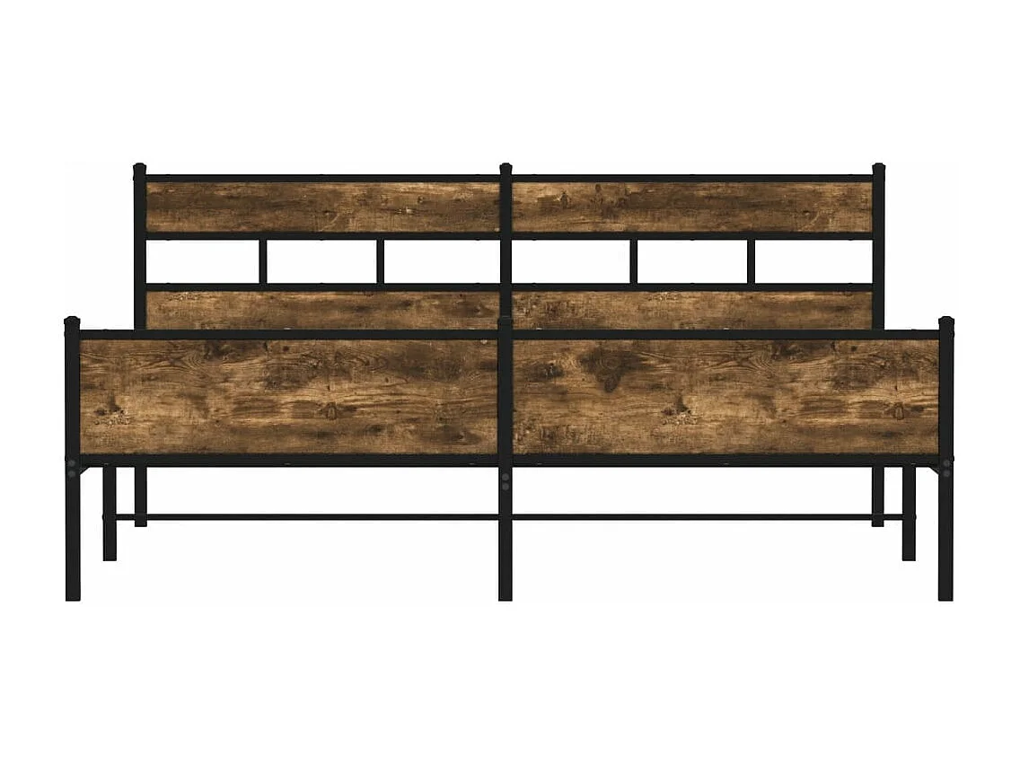 Estructura de cama sin colchón metal roble ahumado 193x203 cm