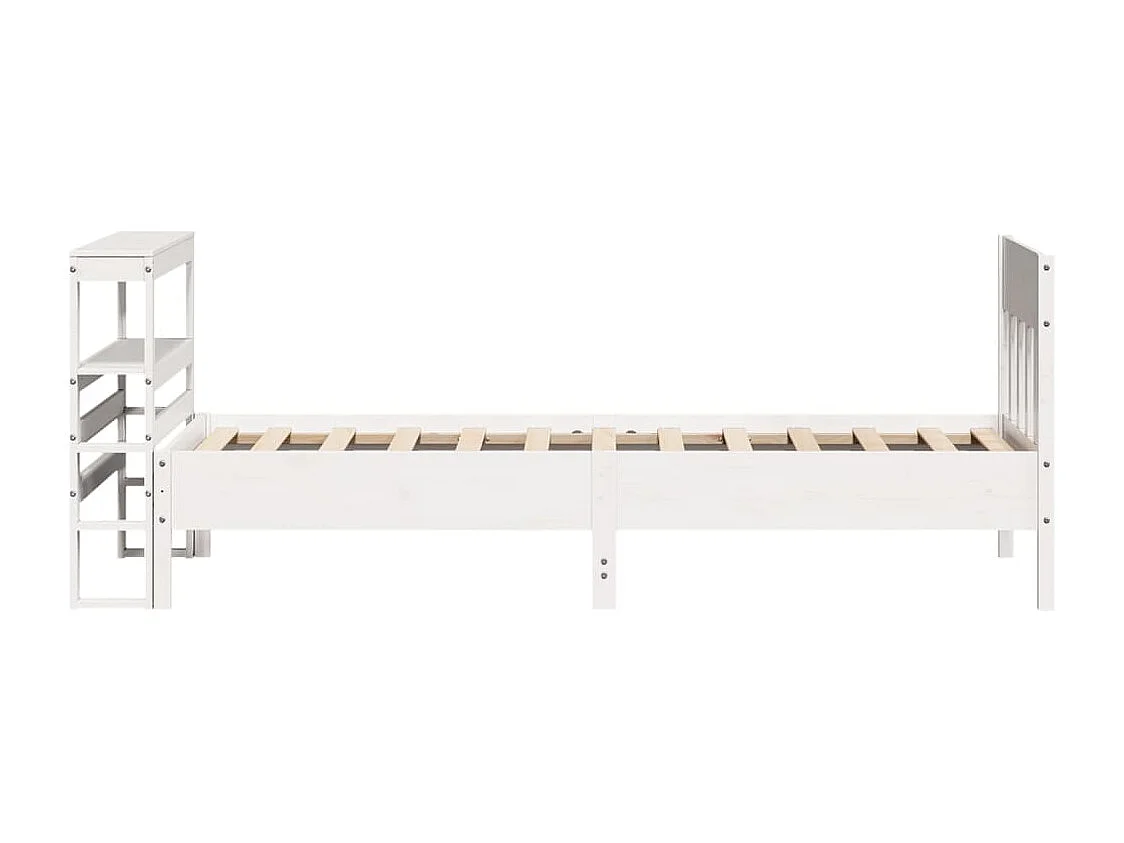 Estructura de cama sin colchón madera maciza blanca 90x190 cm
