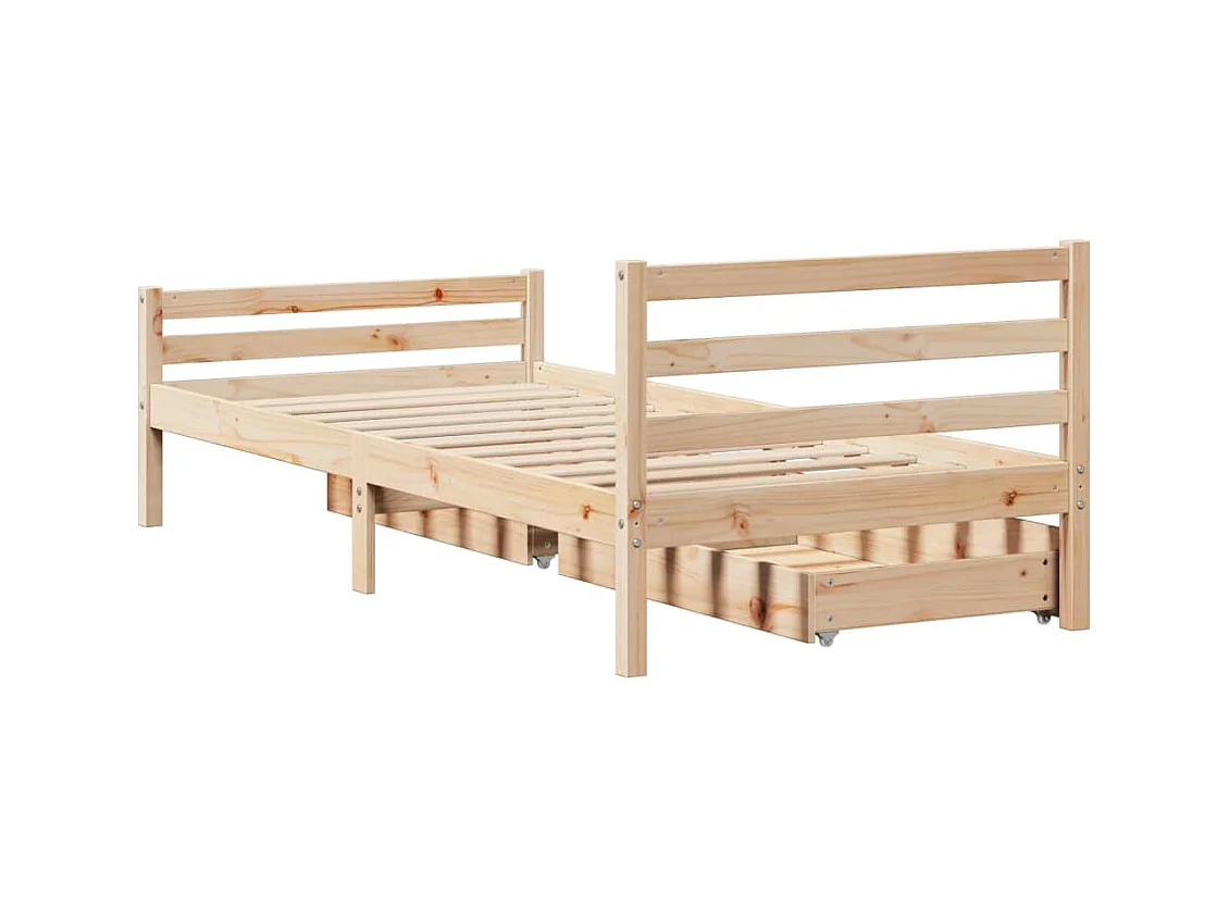 Cadre de lit sans matelas 100x200 cm bois massif de pin