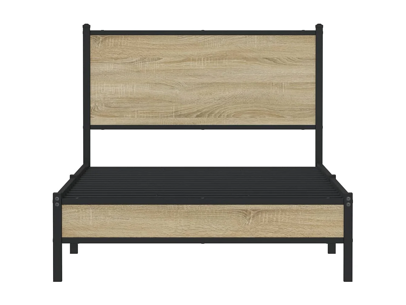Estrutura de cama sem colchão 100x200 cm metal carvalho sonoma