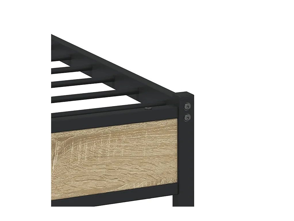 Estructura de cama sin colchón metal roble Sonoma 100x200 cm