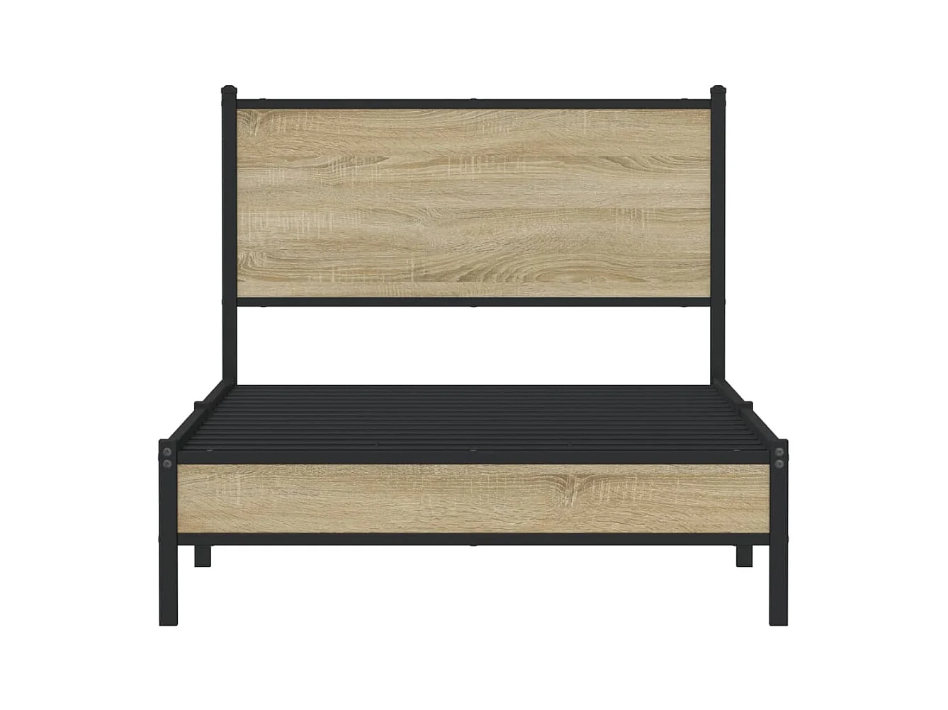 Estructura de cama sin colchón metal roble Sonoma 100x200 cm