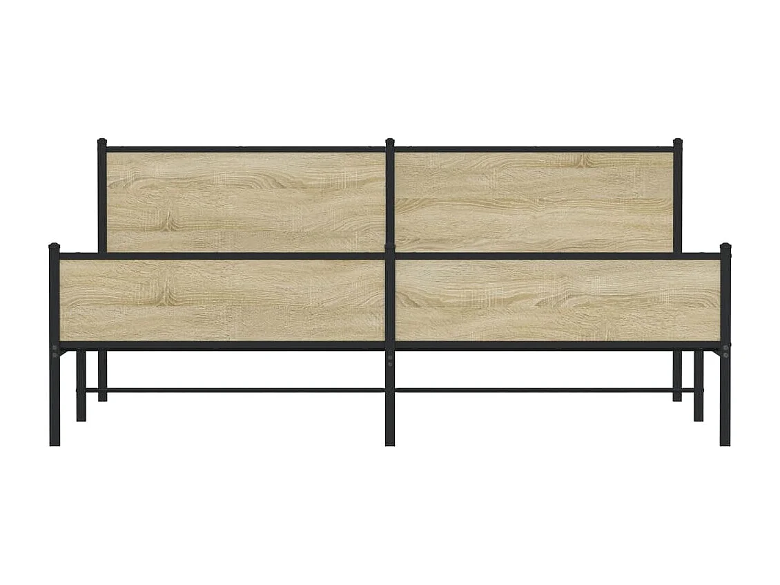 Estructura de cama sin colchón metal roble Sonoma 200x200 cm