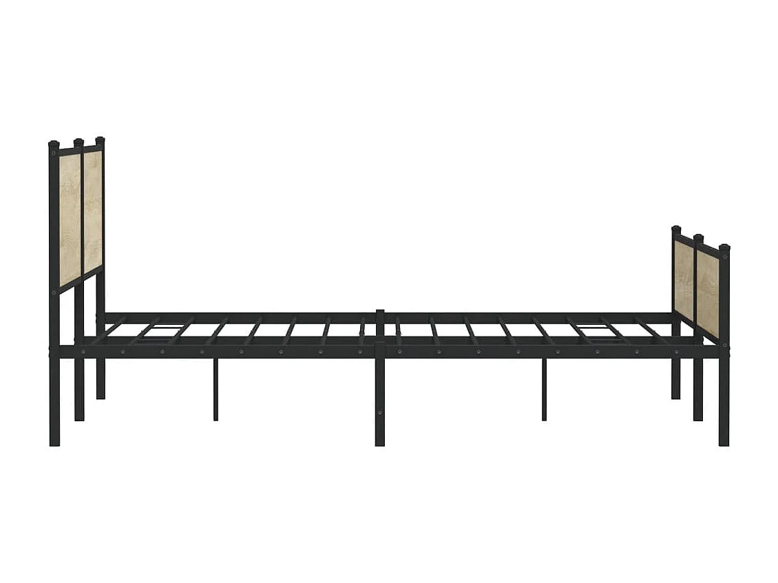 Estrutura de cama sem colchão 200x200cm metal carvalho sonoma