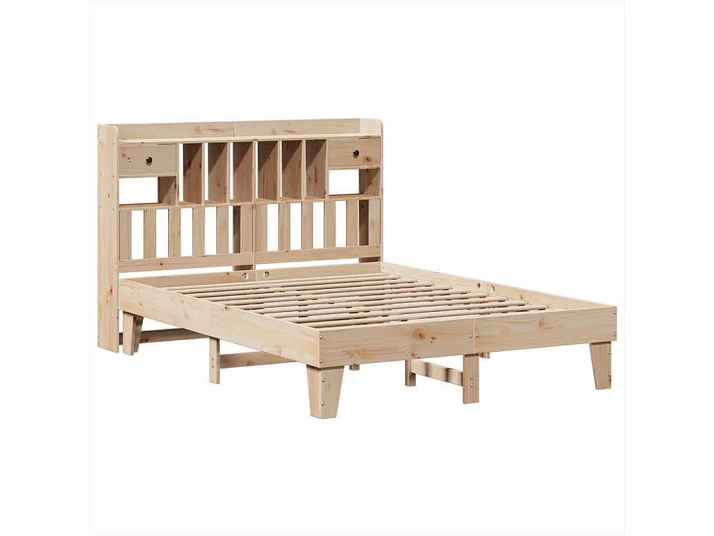 Estructura de cama sin colchón madera de pino blanco 150x200 cm