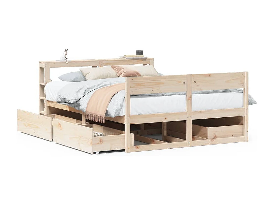 Cadre de lit sans matelas 140x200 cm bois massif de pin