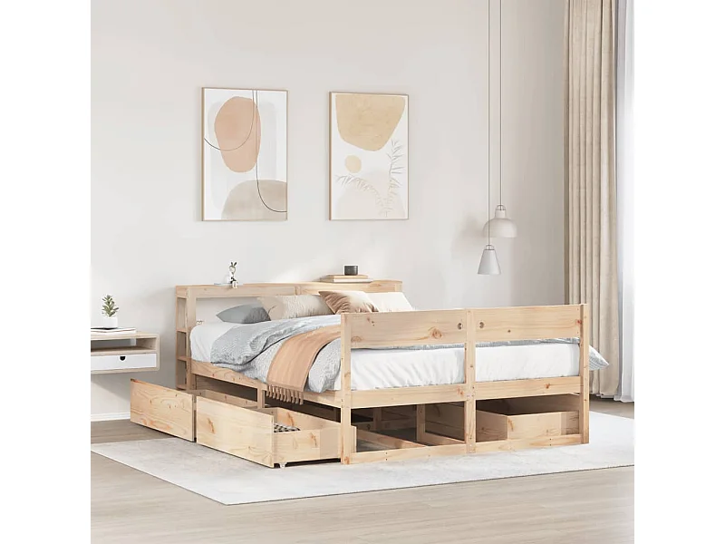 Cadre de lit sans matelas 140x200 cm bois massif de pin