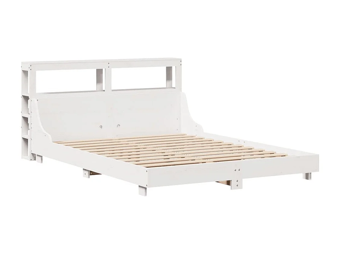 Cadre de lit sans matelas blanc 120x200 cm bois de pin massif