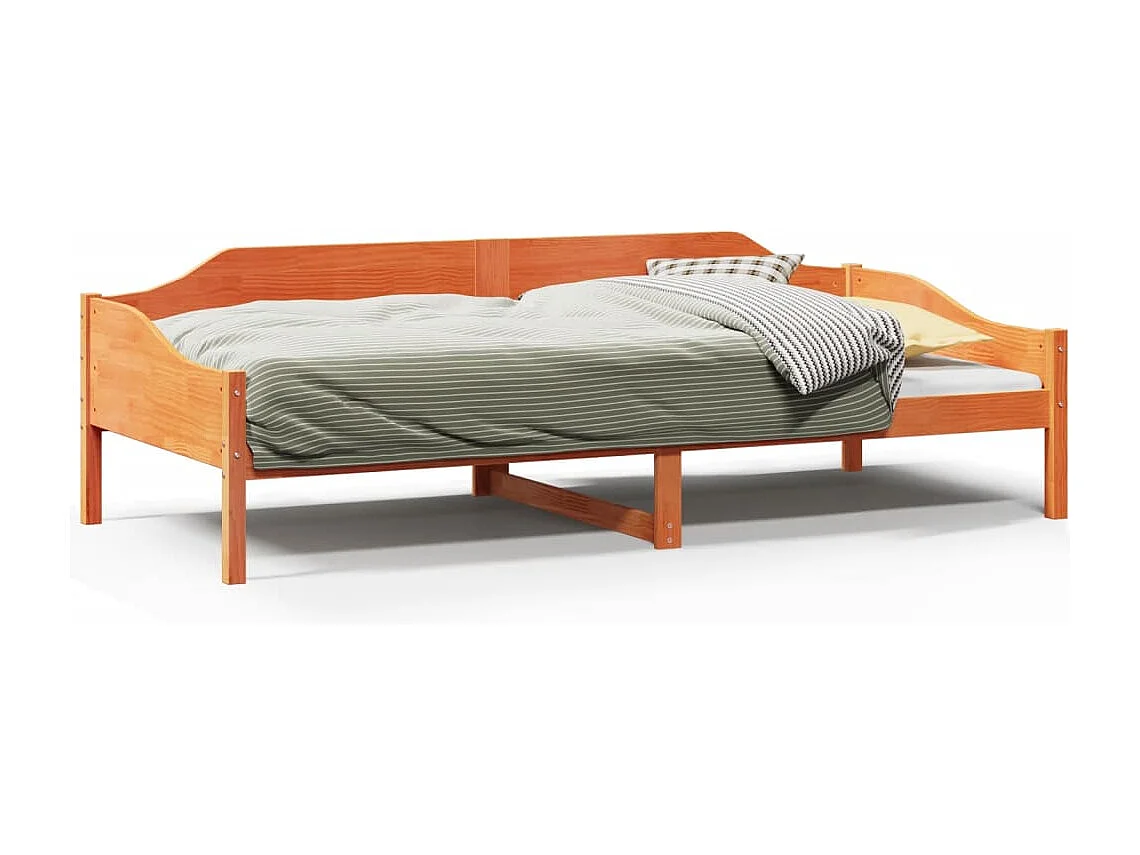 Cadre de lit sans matelas cire marron 90x200 cm bois pin massif