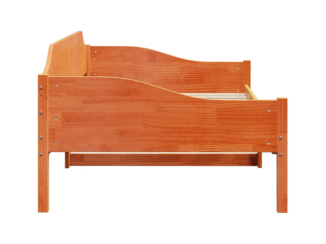 Cama sem colchão 90x200 cm pinho maciço castanho-mel