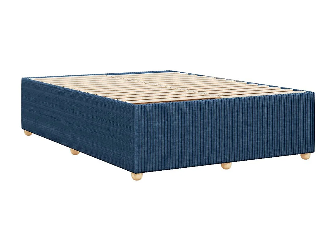 Cadre de lit sans matelas bleu 160x200 cm tissu