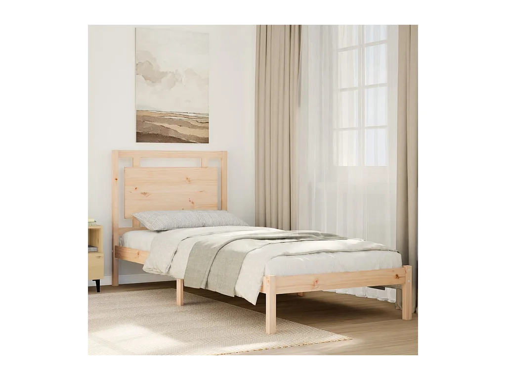 Cadre de lit extra long sans matelas 100x220 cm bois massif