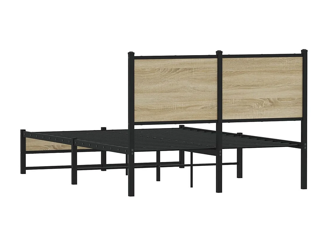Estructura de cama sin colchón metal roble Sonoma 120x200 cm