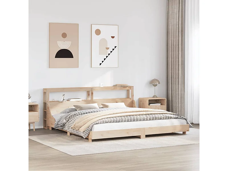 Estructura de cama sin colchón madera maciza de pino 180x200 cm