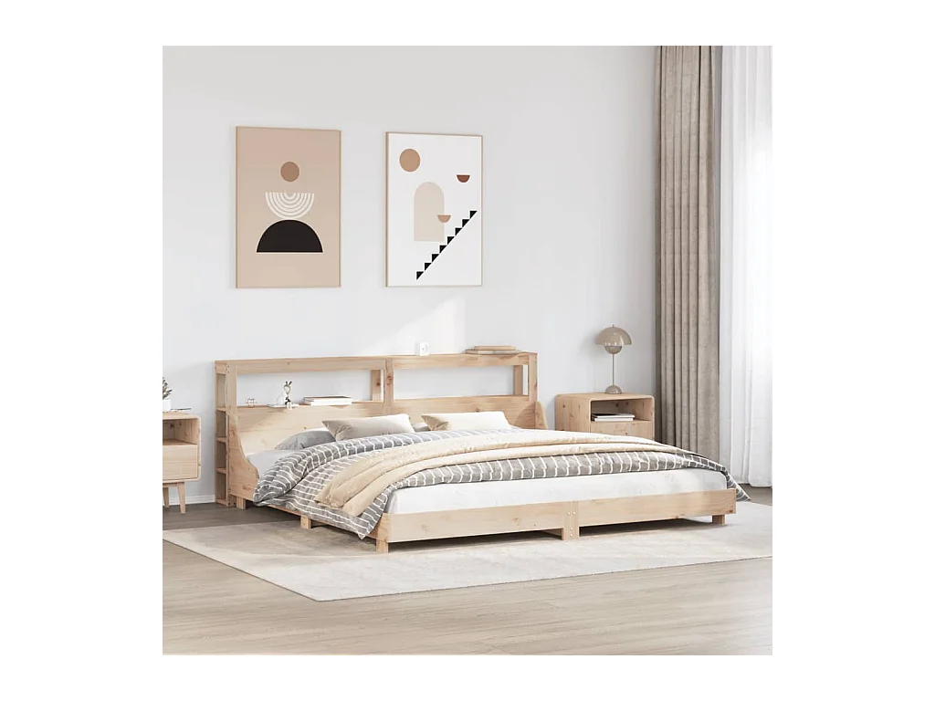 Cadre de lit sans matelas 180x200 cm bois massif de pin