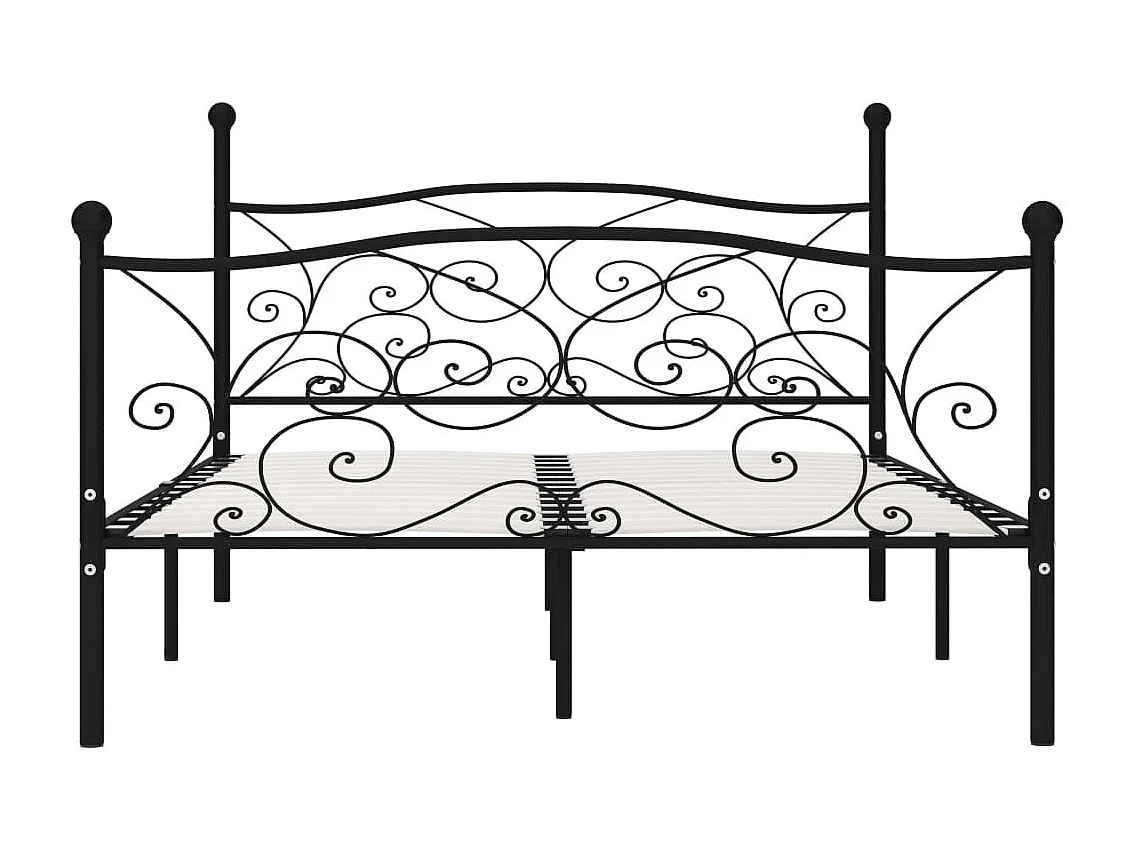Estructura de cama con somier metal negro 140x200 cm