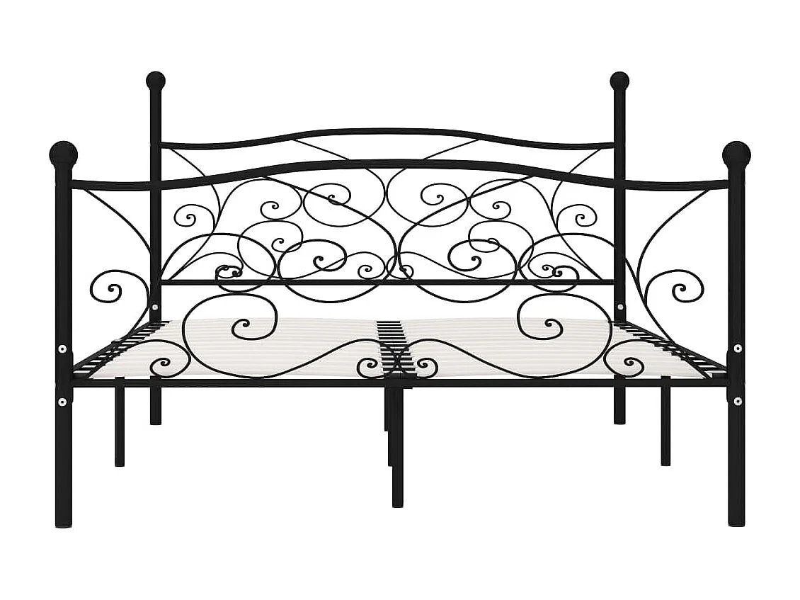 Estructura de cama con somier metal negro 140x200 cm