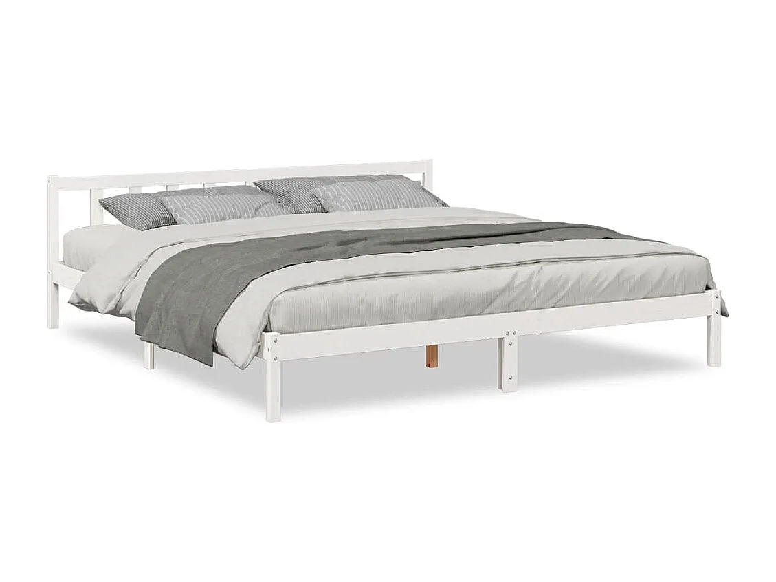 Cama extralarga sin colchón madera maciza pino blanca 200x210cm