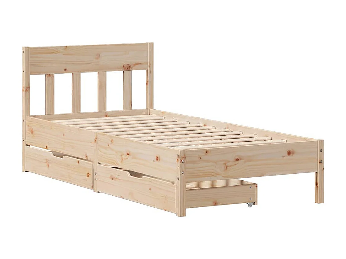 Estructura de cama sin colchón madera maciza de pino 90x200 cm