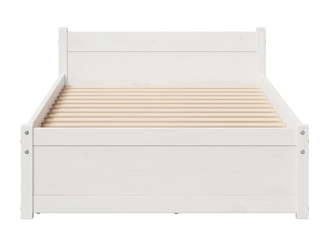 Estructura de cama sin colchón madera maciza blanca 75x190 cm