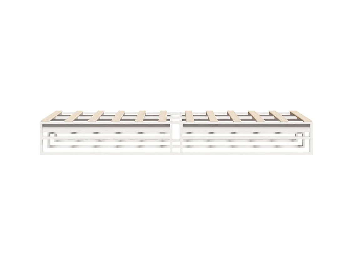 Cadre de lit sans matelas blanc 100x200 cm bois de pin massif