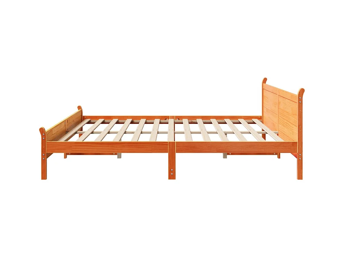 Cadre de lit sans matelas cire marron 180x200cm bois pin massif