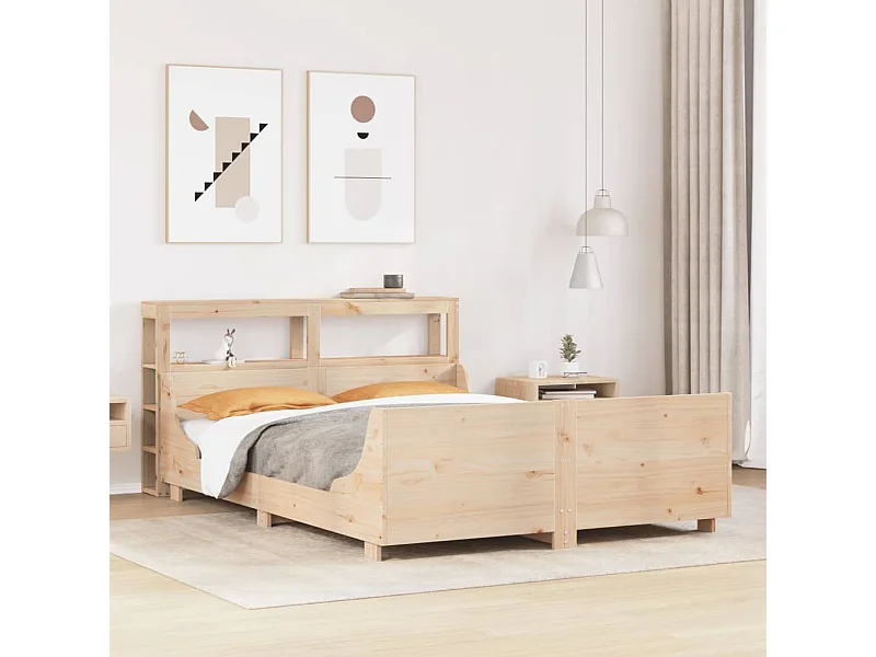Estructura de cama sin colchón madera de pino maciza 120x200 cm