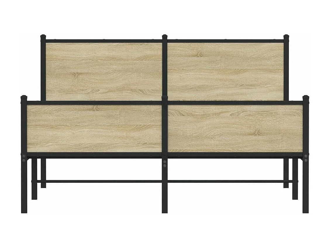 Estrutura de cama sem colchão 140x190 cm metal carvalho sonoma